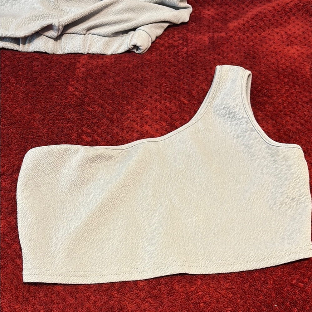 One-Shoulder Gray Top